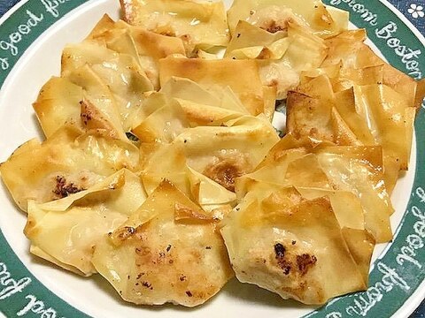 鶏ひき肉の焼きワンタン（ひとくち餃子風）